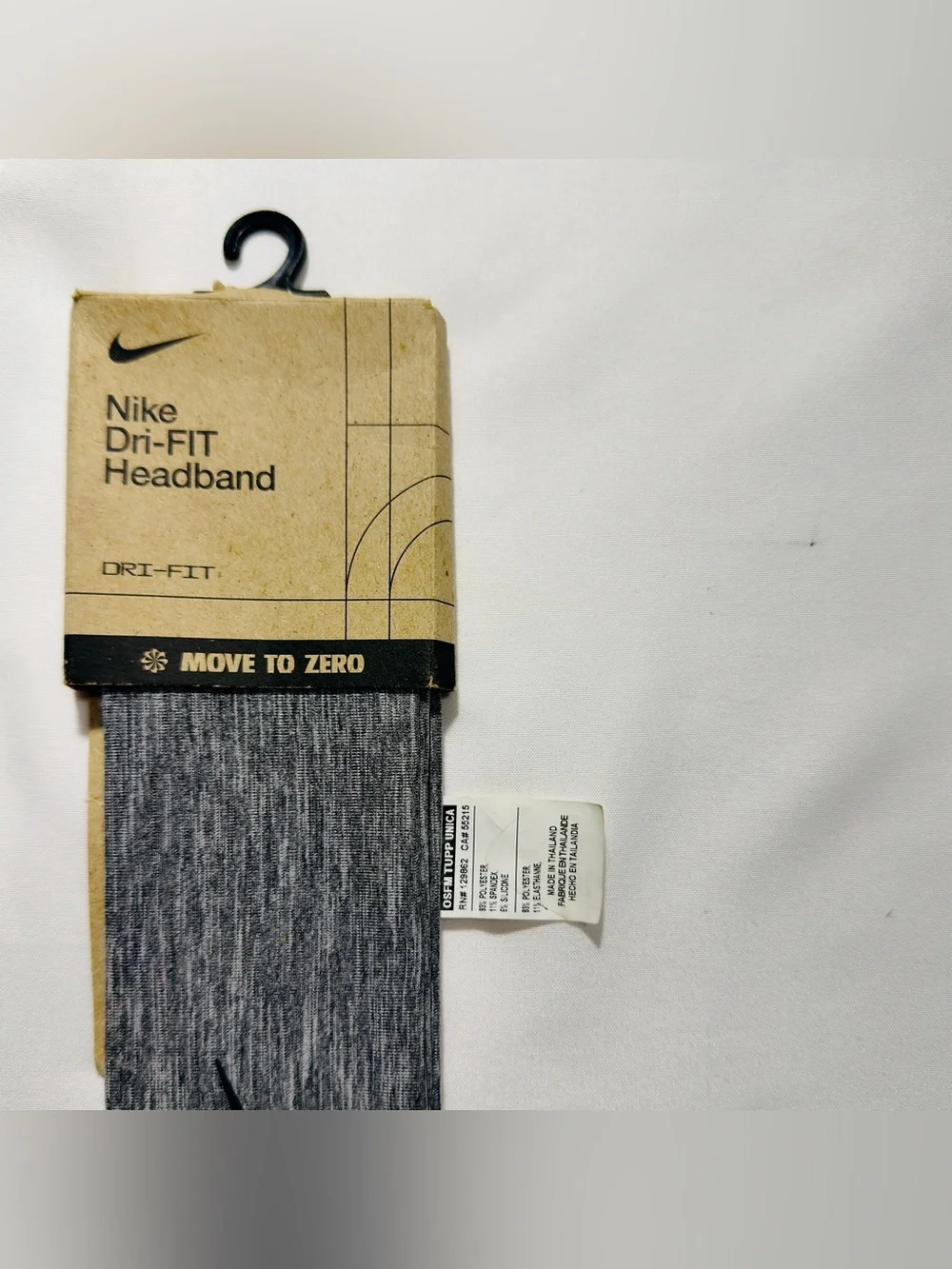 Nike Heather Gray Dri-FIT Headband with Black Swoosh